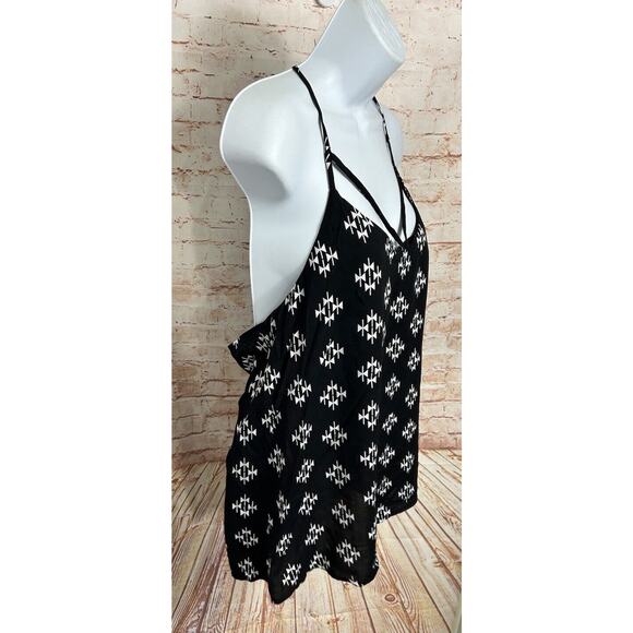 No Boundaries Black Aztec Woven Tank Top Sz XL (15-17) Strappy Loose New - Picture 5 of 8